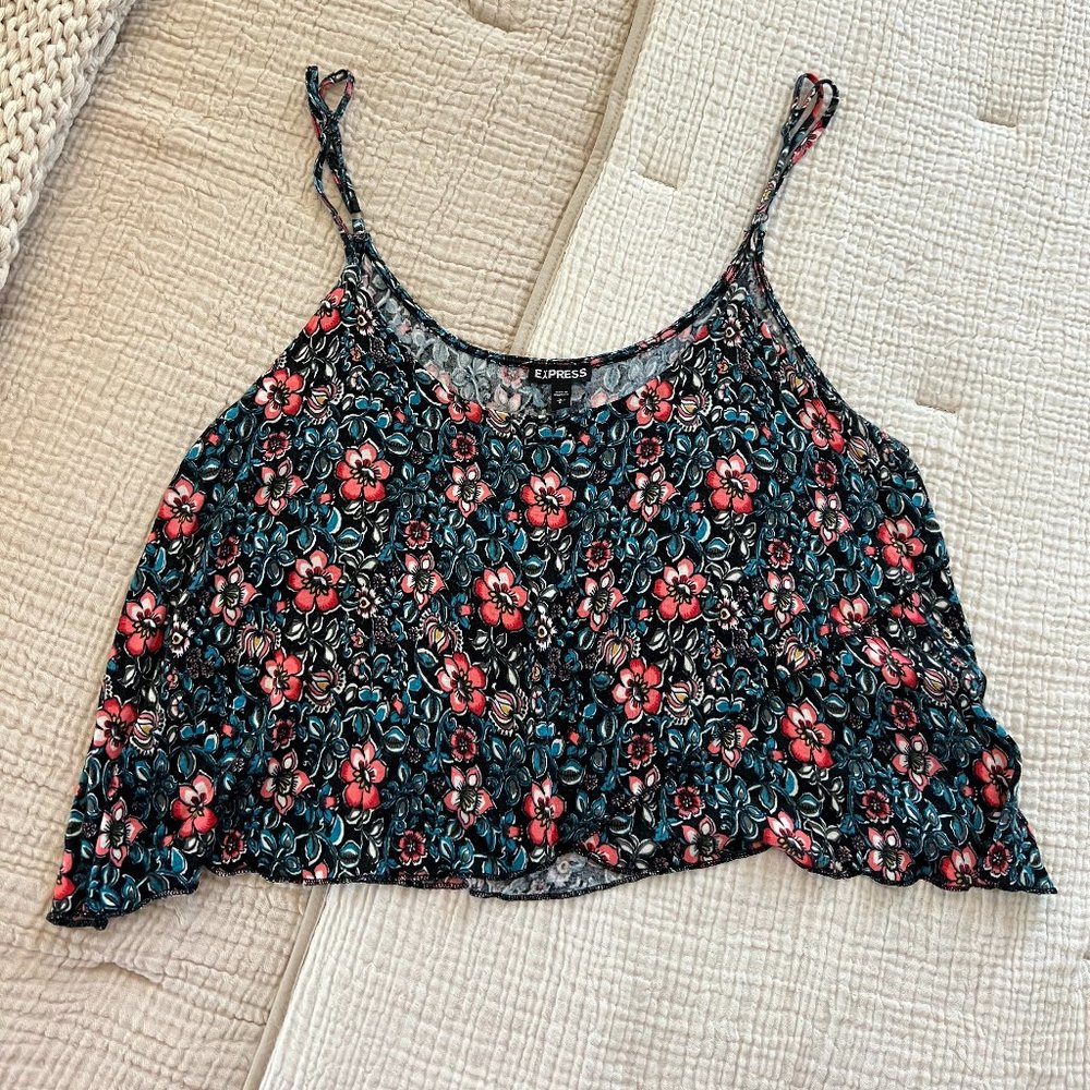 Express - Floral Crop Top - Size L